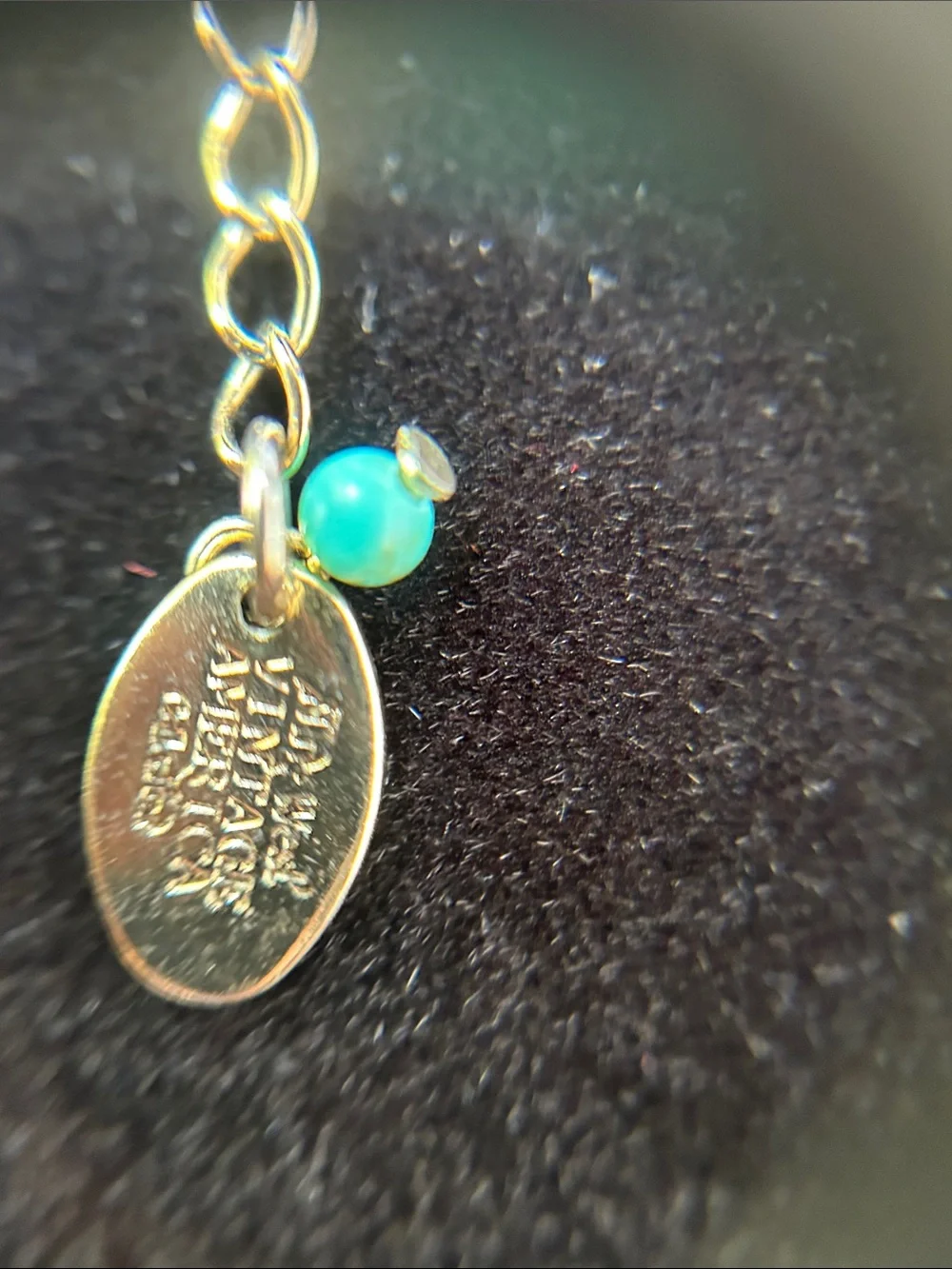 Gold-Tone Necklace with Red Teardrop Pendant